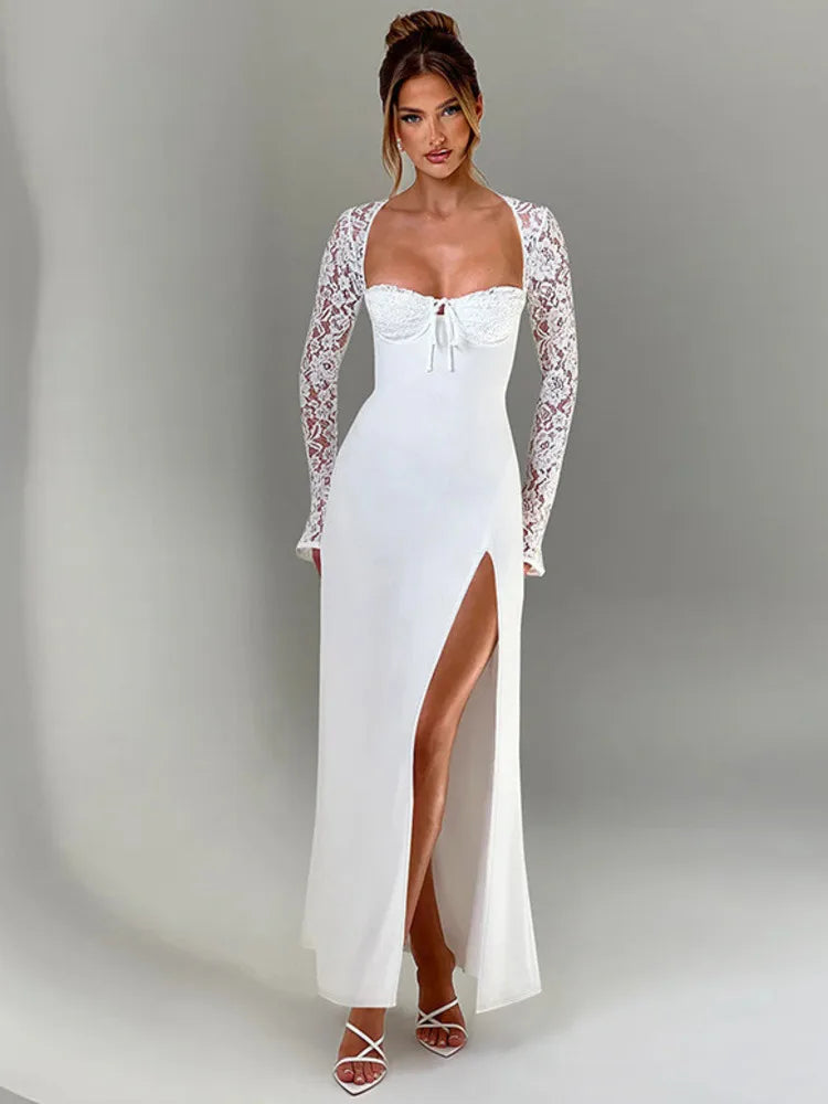 Lace Long Sleeve Maxi Dress Autumn