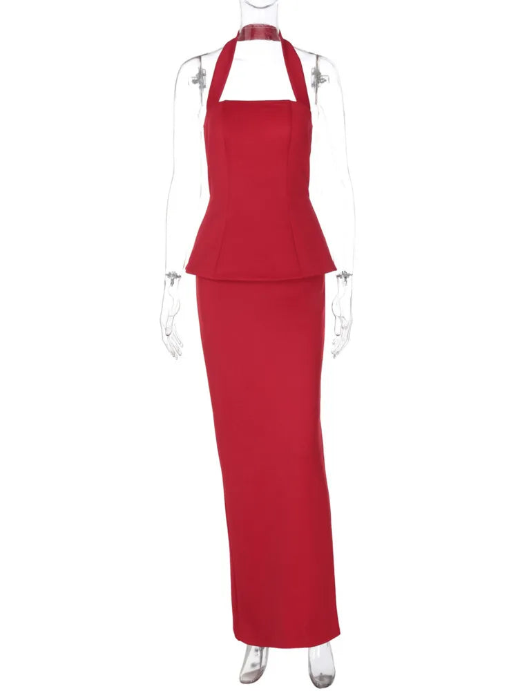 Backless 2 Piece Sets Square Collar