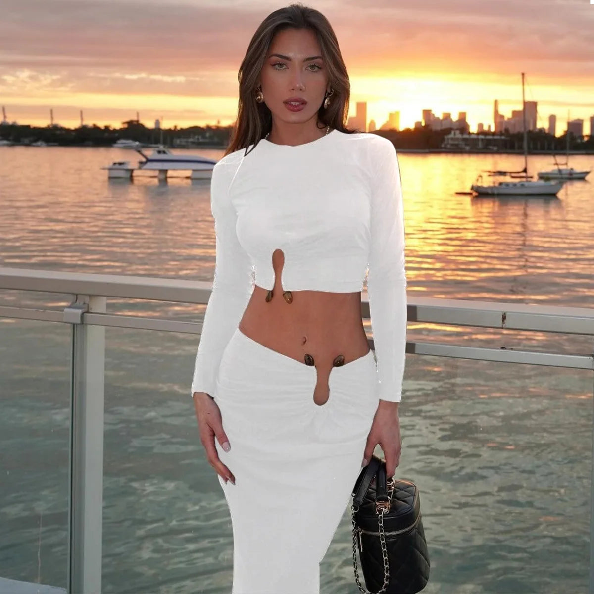 Autumn Winter Skirt Two Pieces Sets