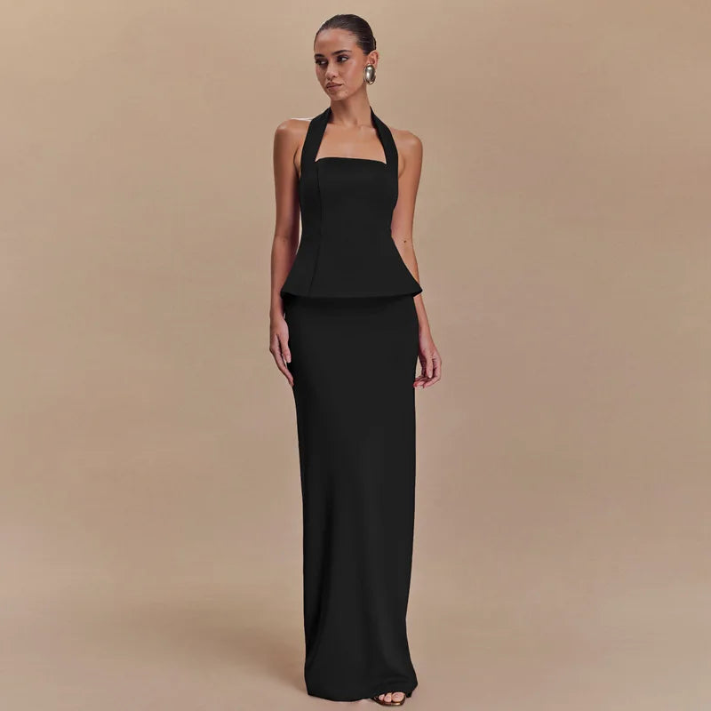 Backless 2 Piece Sets Square Collar