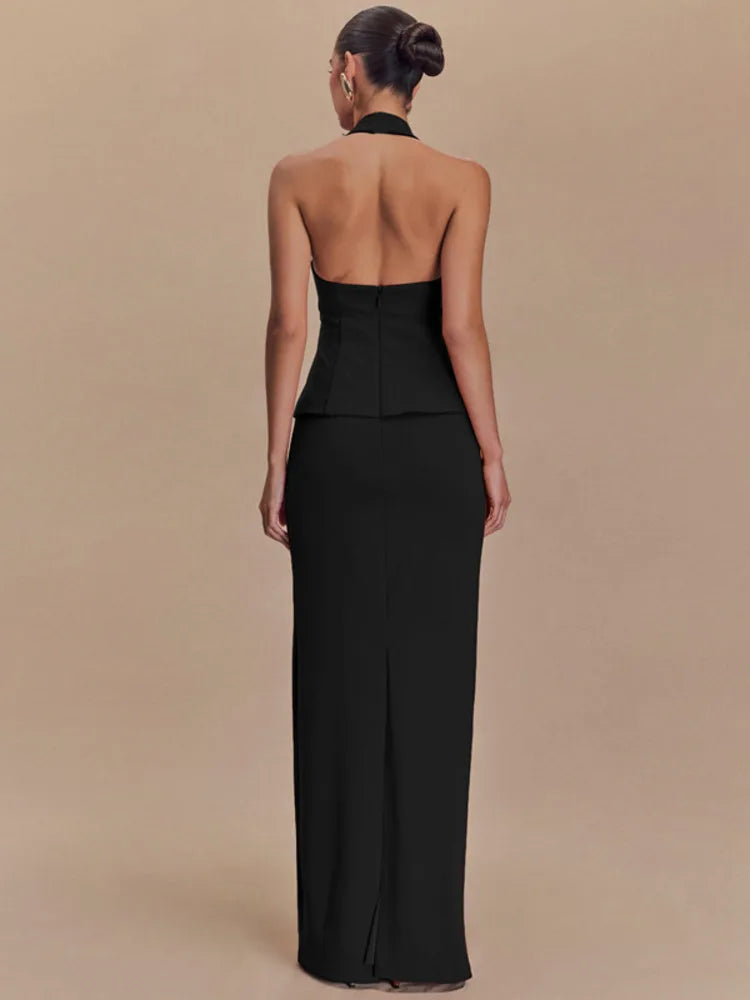 Backless 2 Piece Sets Square Collar