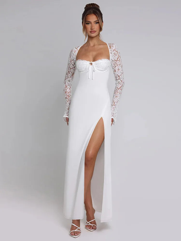 Lace Long Sleeve Maxi Dress Autumn