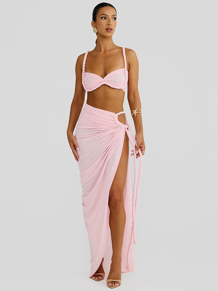 Summer Beach Two Piece Sets Strapless