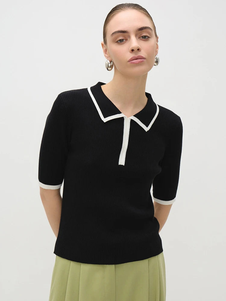 Short Sleeve Knit T-shirt Sweater Summer
