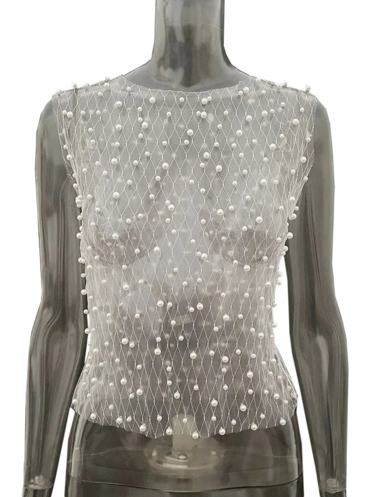 See Through Mesh Sleeveless For Sheer
