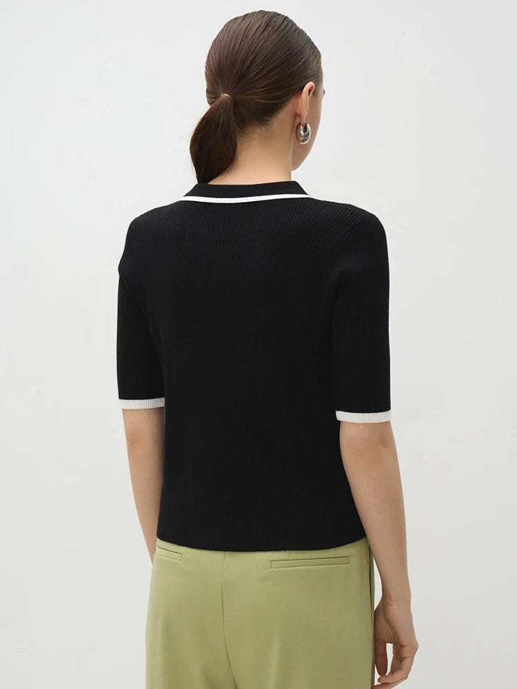 Short Sleeve Knit T-shirt Sweater Summer