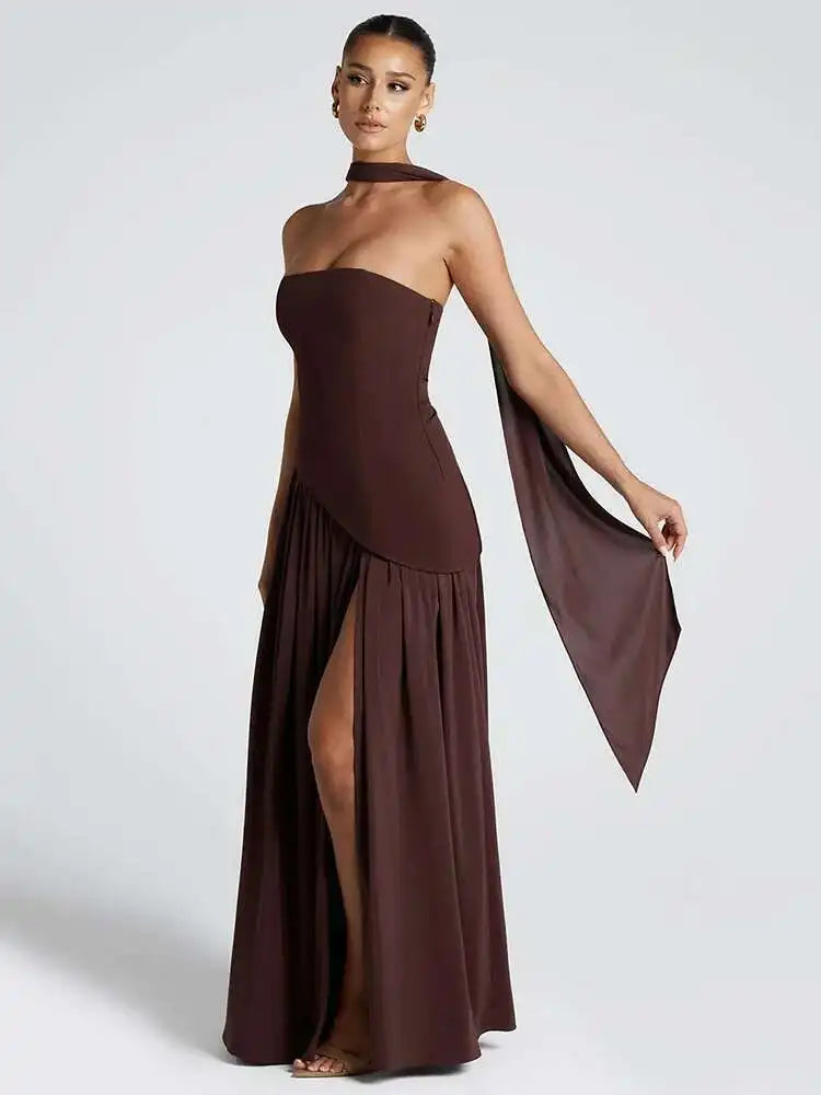 Strapless Off-shoulder Maxi Dress For Gown