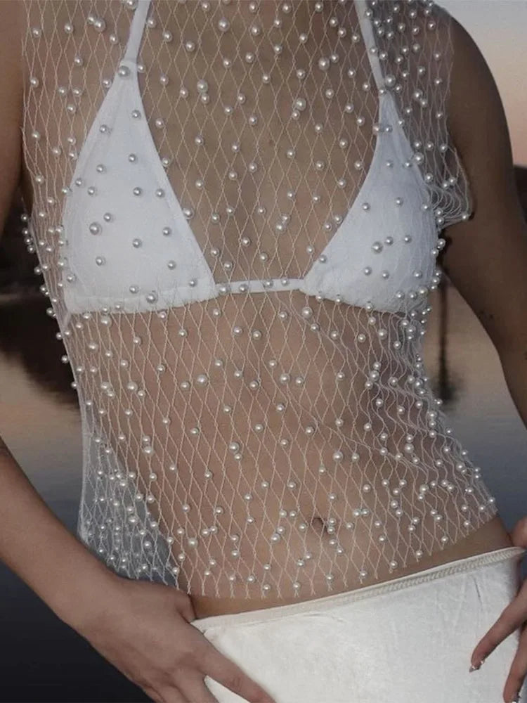See Through Mesh Sleeveless For Sheer