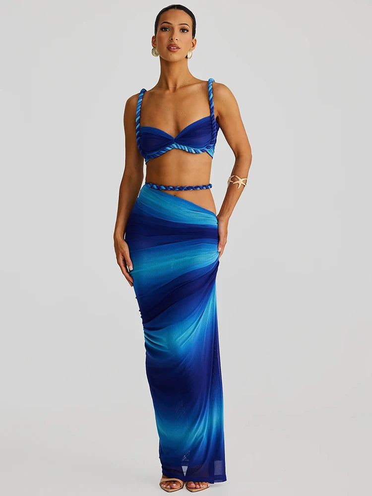 Summer Beach Two Piece Sets Strapless