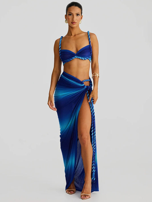 Summer Beach Two Piece Sets Strapless