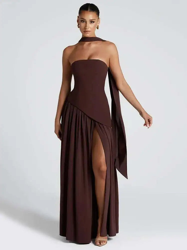 Strapless Off-shoulder Maxi Dress For Gown