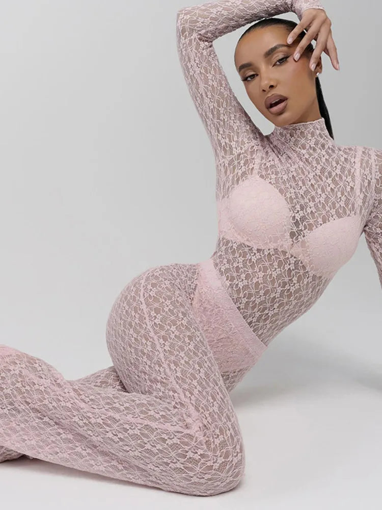 Lace See Through Two Piece Sets