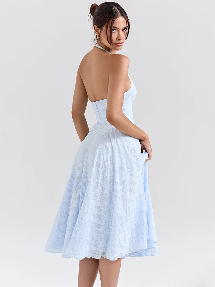 Deep V Neck Halter Madi Dress