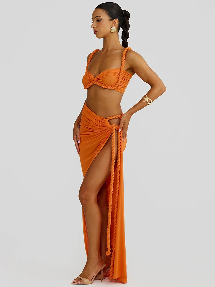Summer Beach Two Piece Sets Strapless