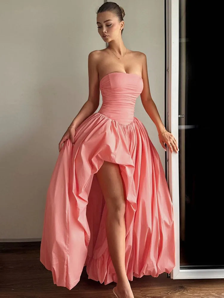 Off-shoulder Strapless Maxi Dress Sleeveless Backless