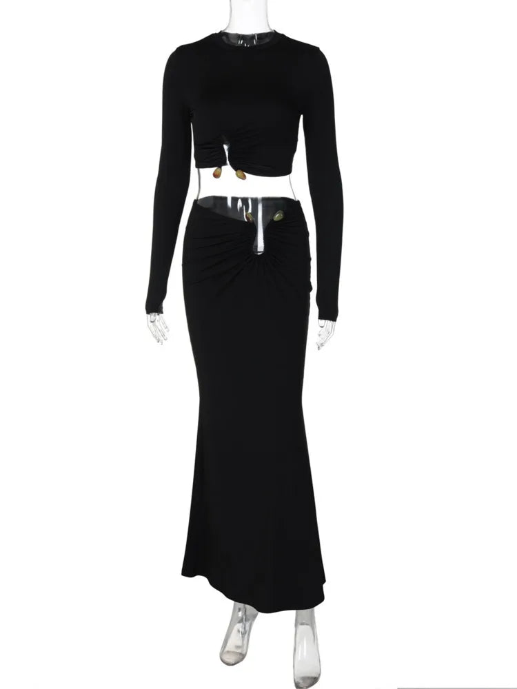 Autumn Winter Skirt Two Pieces Sets