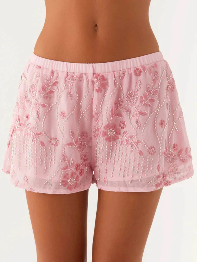 Sequin Shorts Two Piece Sets Summer