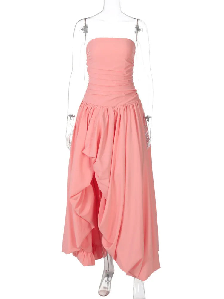 Off-shoulder Strapless Maxi Dress Sleeveless Backless