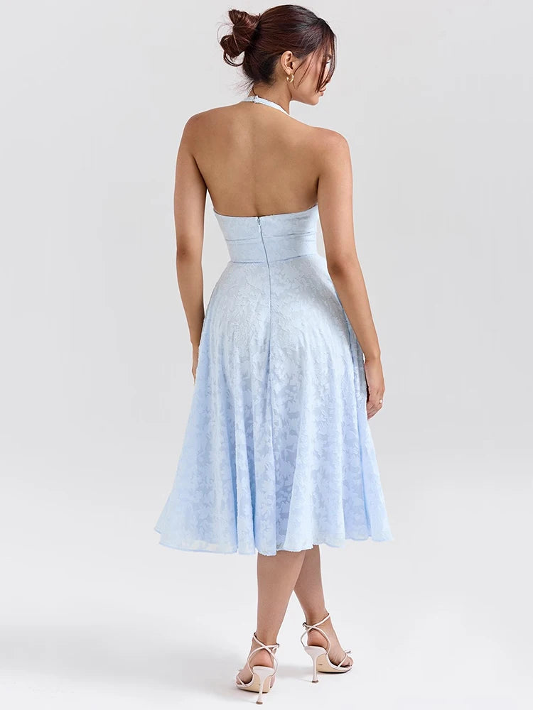 Deep V Neck Halter Madi Dress