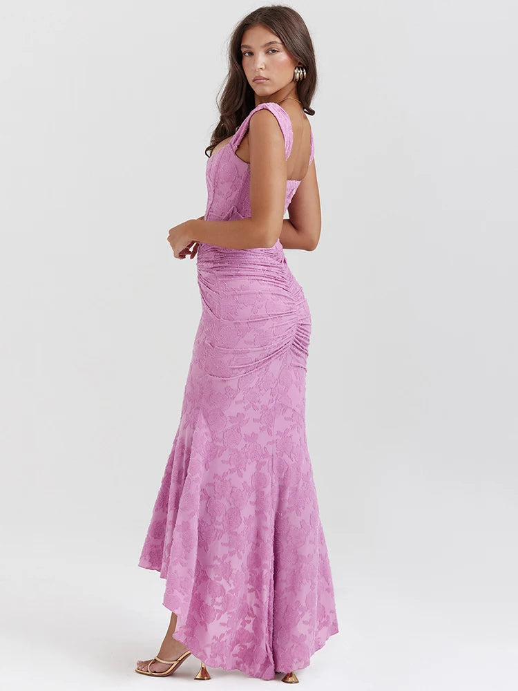 Off-shoulder Backless Evening Dress For Purple