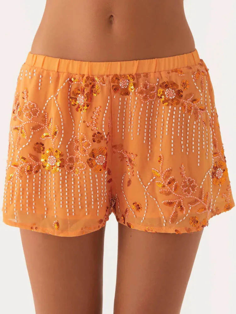 Sequin Shorts Two Piece Sets Summer