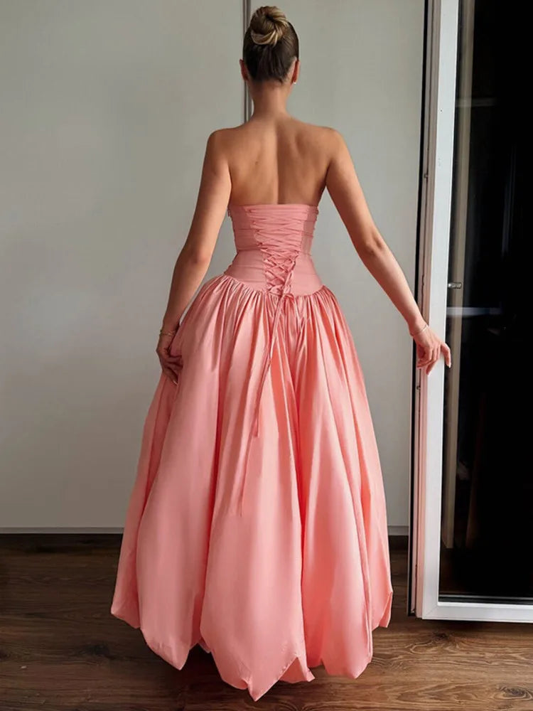 Off-shoulder Strapless Maxi Dress Sleeveless Backless