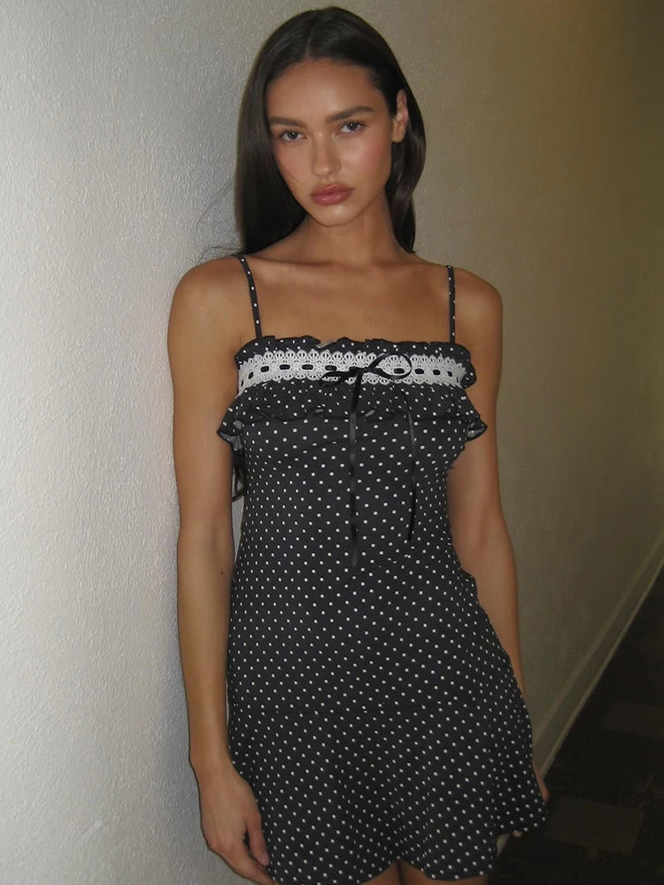 Spaghetti Strap Polka Dot Mini Dress