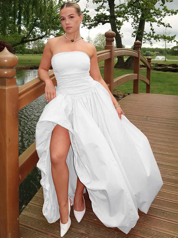 Off-shoulder Strapless Maxi Dress Sleeveless Backless