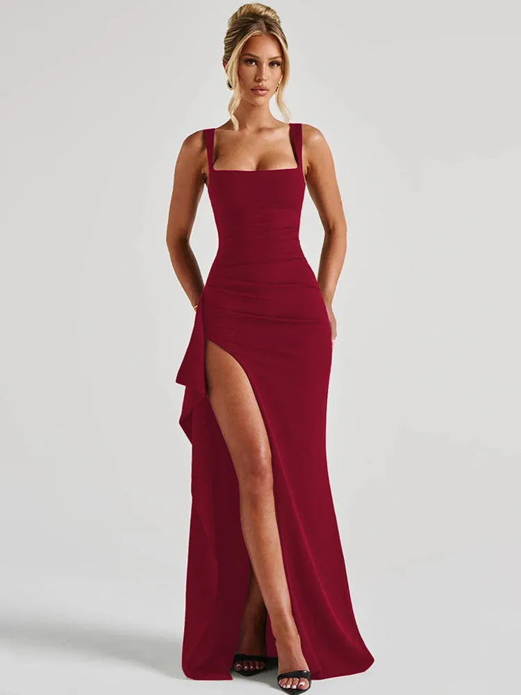 Spaghetti Strap Maxi Dress Gown Sleeveless