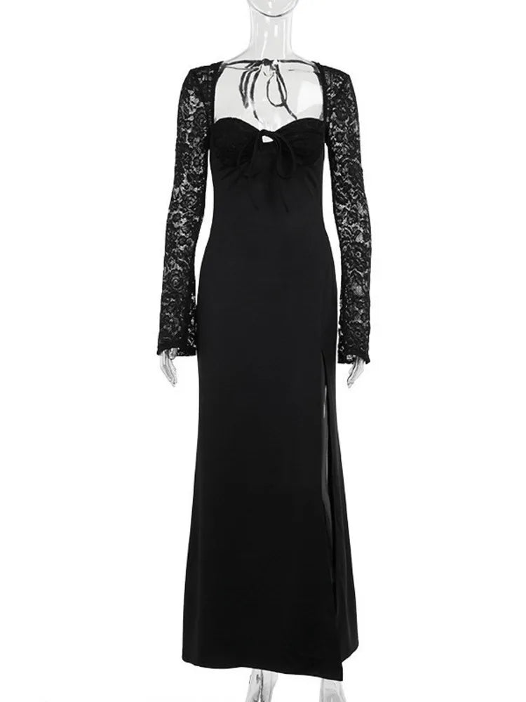 Lace Long Sleeve Maxi Dress Autumn