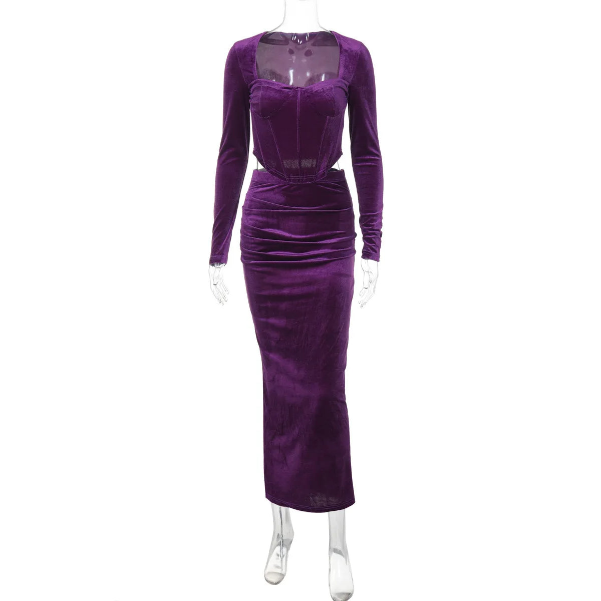 Skirt Two Piece Square Collar Long