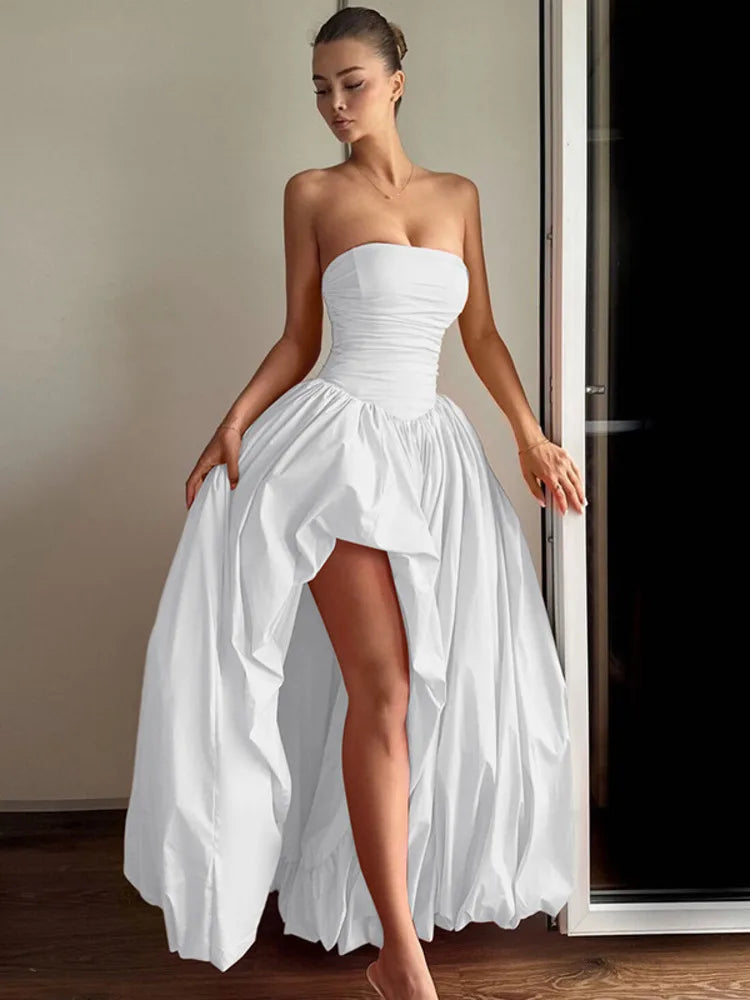Off-shoulder Strapless Maxi Dress Sleeveless Backless