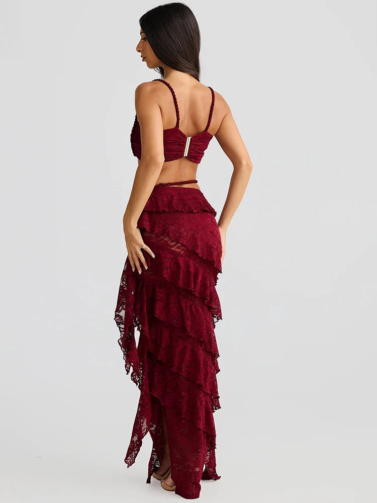 Summer Lace Two Piece Sets Strapless