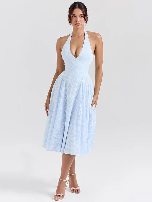 Deep V Neck Halter Madi Dress