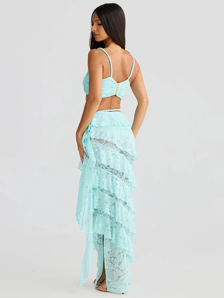 Summer Lace Two Piece Sets Strapless