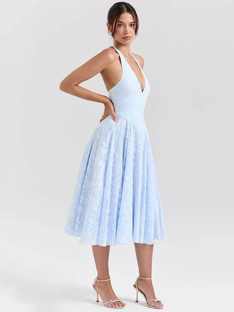 Deep V Neck Halter Madi Dress