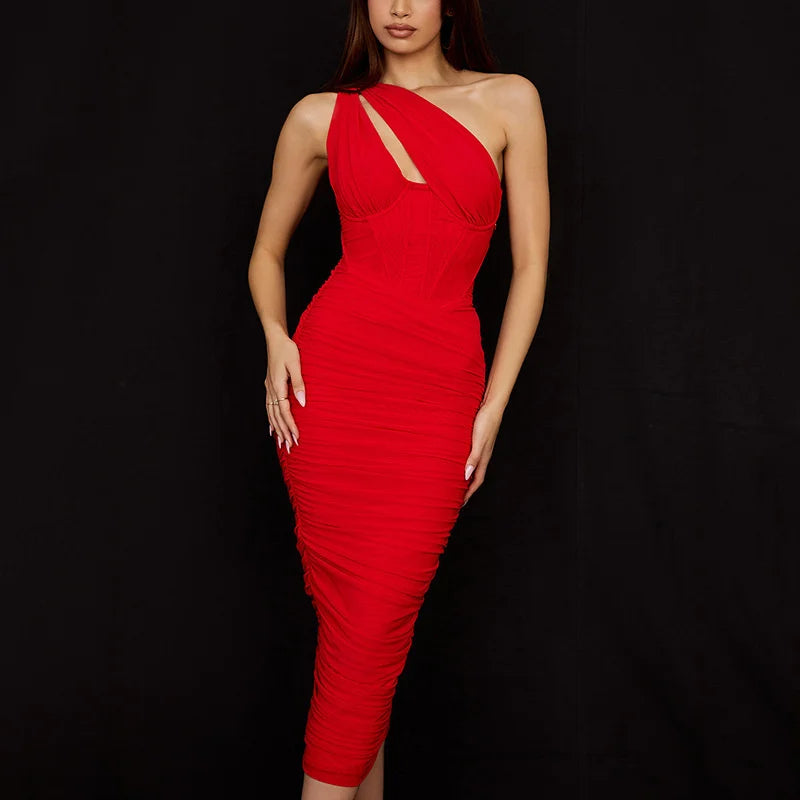 High Quality Mesh One Shoulder Backless