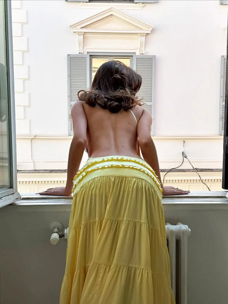 One Shoulder Backless Maxi Dress Gown