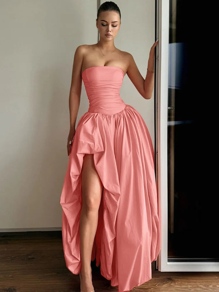 Off-shoulder Strapless Maxi Dress Sleeveless Backless