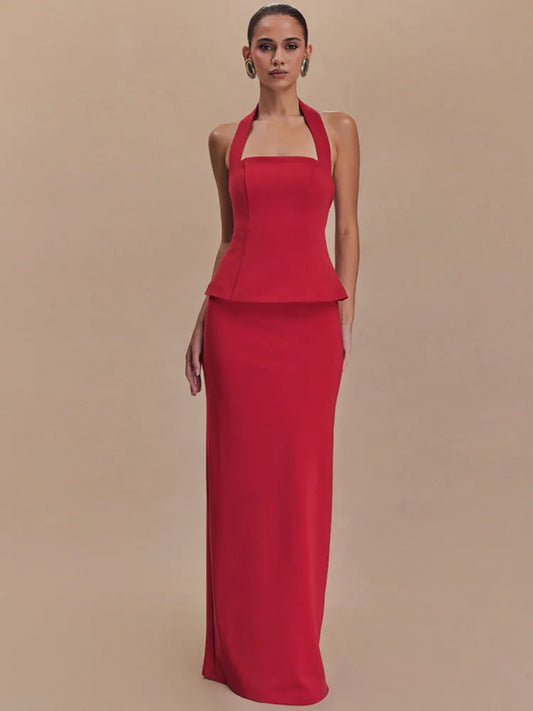 Backless 2 Piece Sets Square Collar