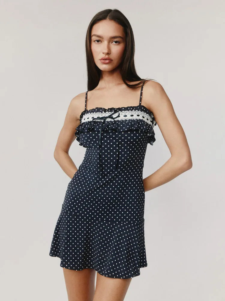 Spaghetti Strap Polka Dot Mini Dress