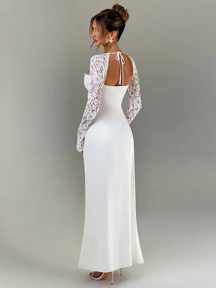 Lace Long Sleeve Maxi Dress Autumn
