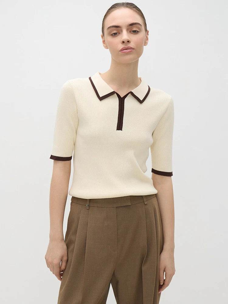 Short Sleeve Knit T-shirt Sweater Summer
