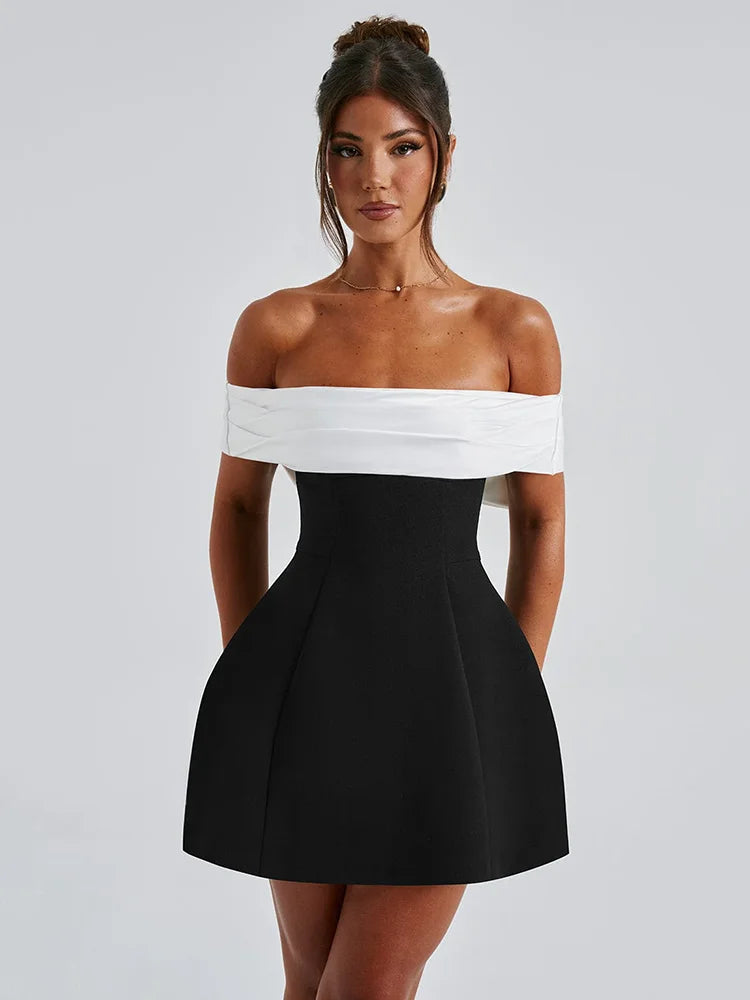 Bow Backless Mini Dress For Robe
