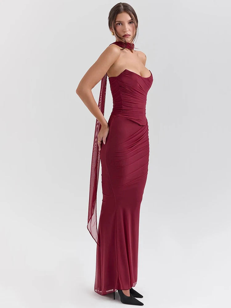 Wine Red Two Piece Sets Neckerchief