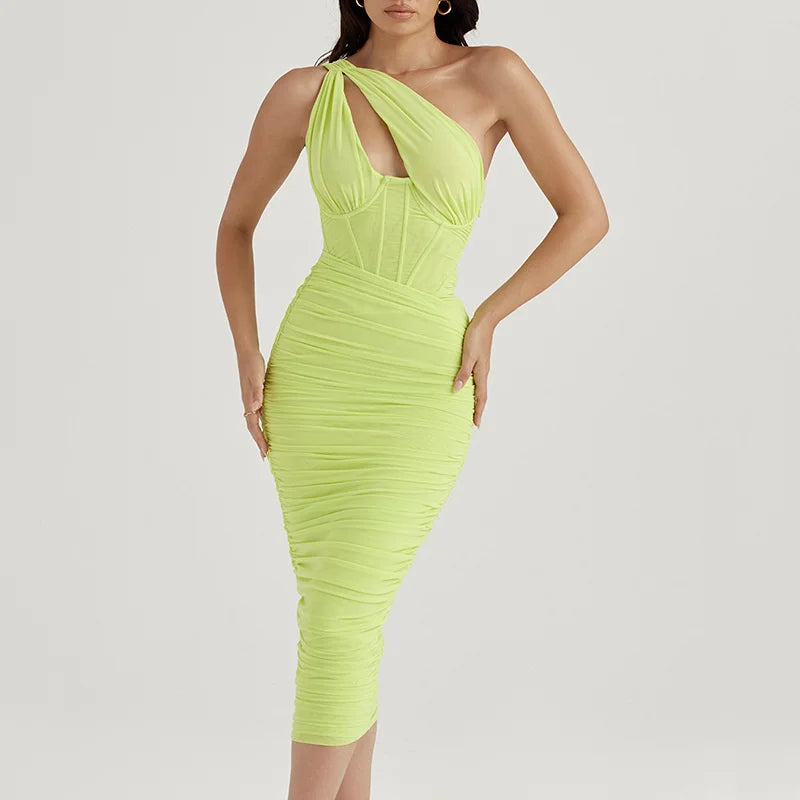 High Quality Mesh One Shoulder Backless