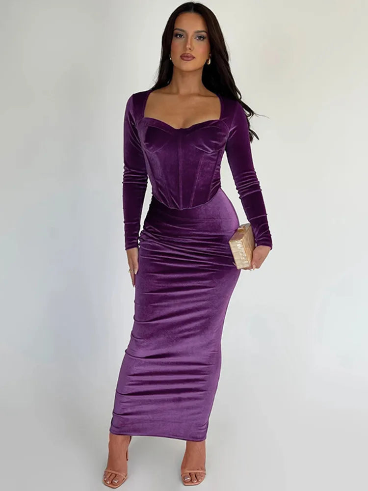 Skirt Two Piece Square Collar Long