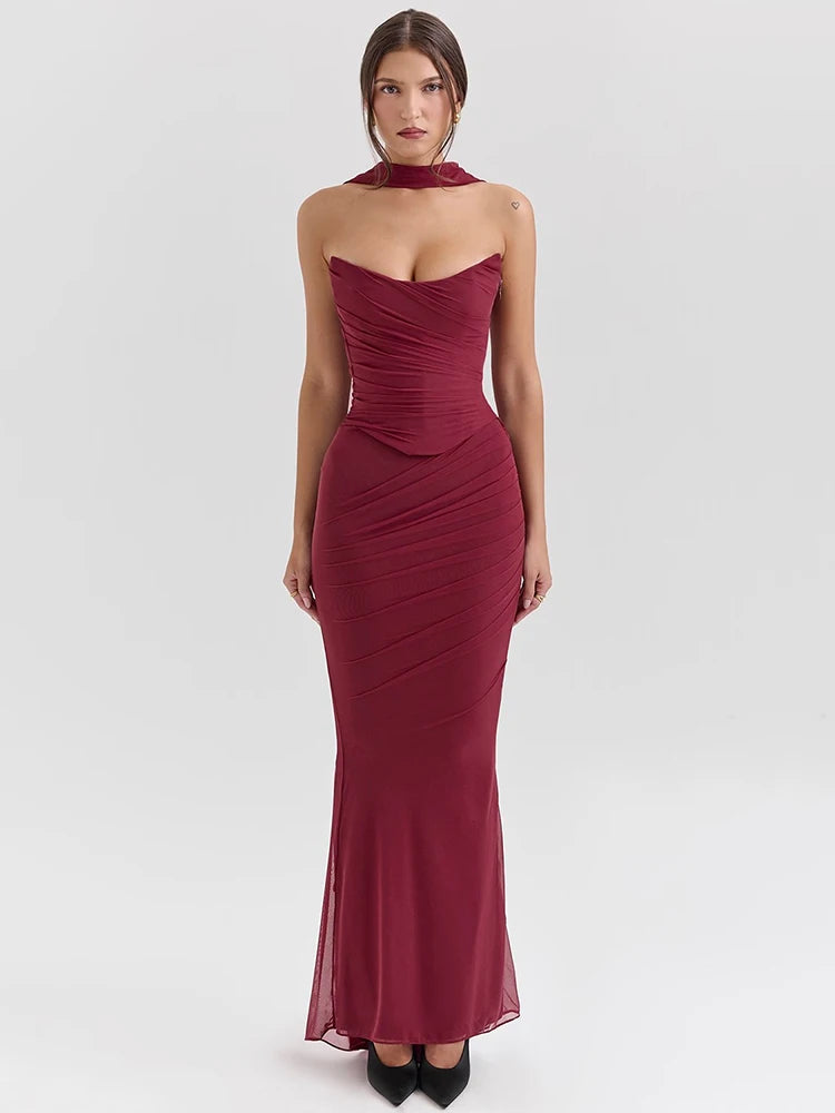 Wine Red Two Piece Sets Neckerchief
