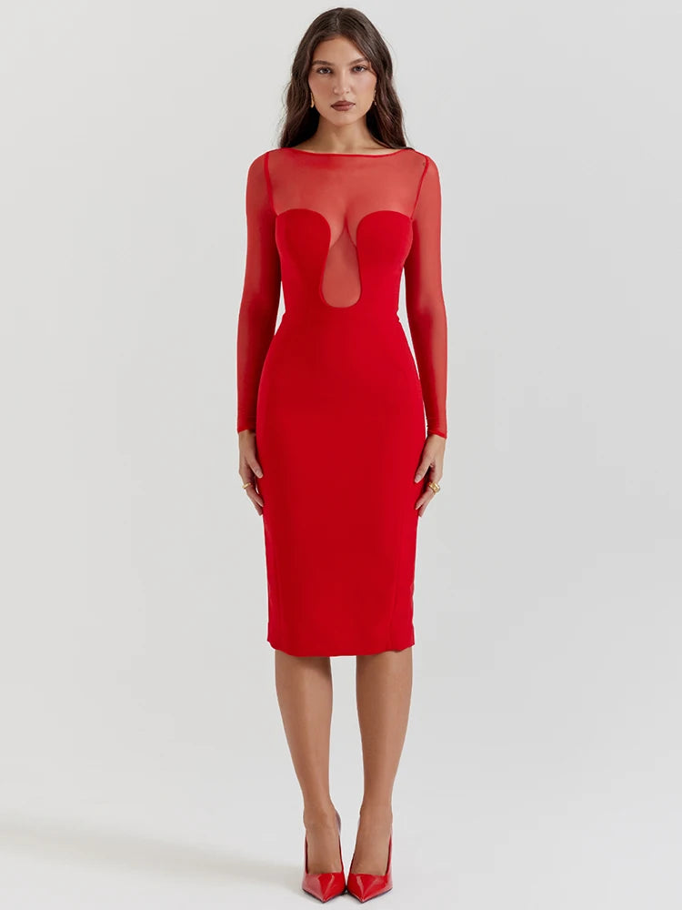 Strapless Midi Dress For Sheer Long